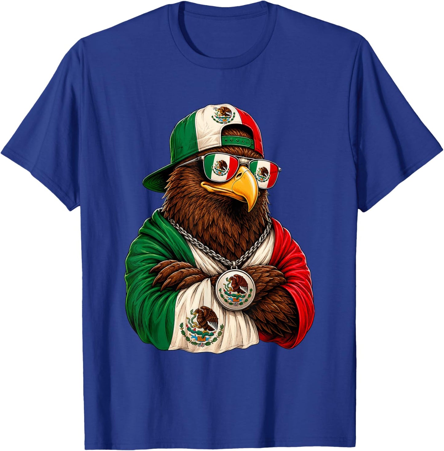 Mexico National Pride Mexican Eagle Flag T-Shirt - T-Shirt | Royal