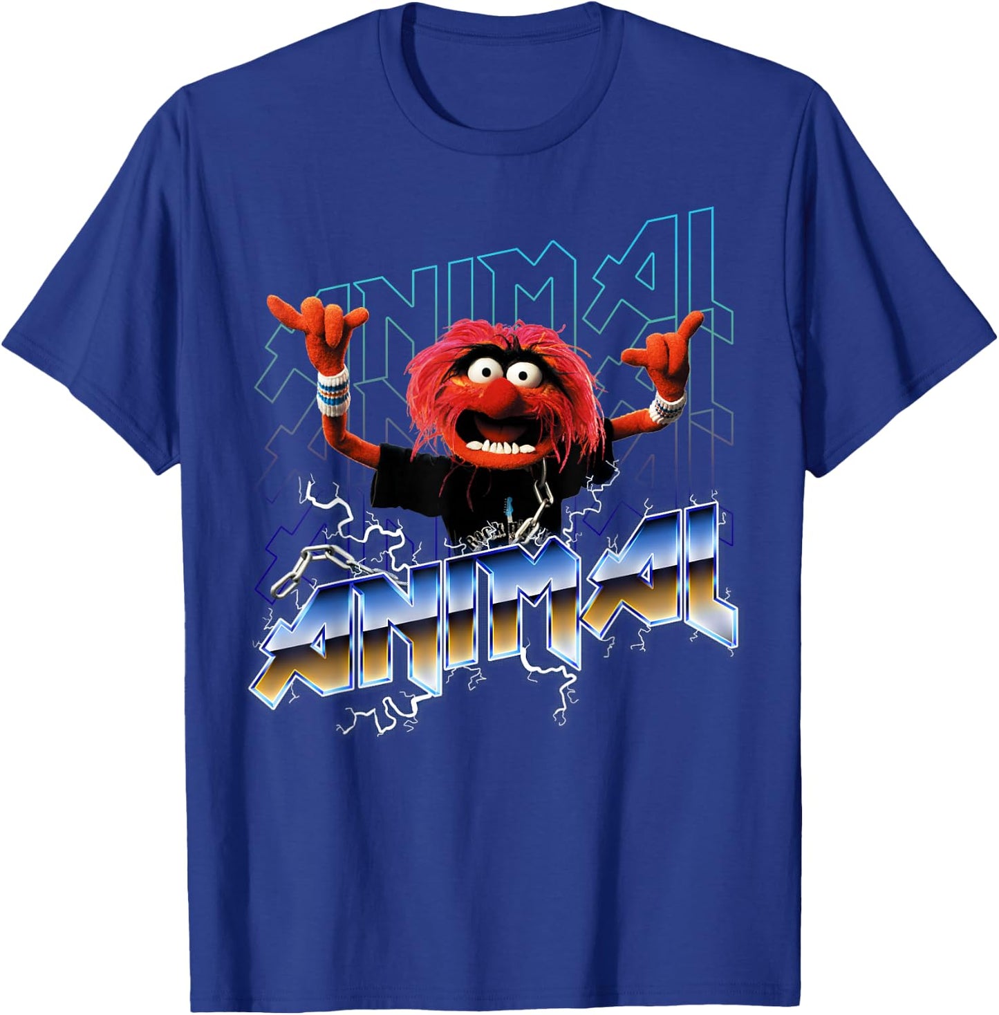 Disney The Muppets Animal Vintage Rock Metal Poster T-Shirt - T-Shirt | Royal