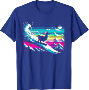 Llama Snowboarding Glitch - Funny Snowboard Lover T-Shirt - T-Shirt | Royal