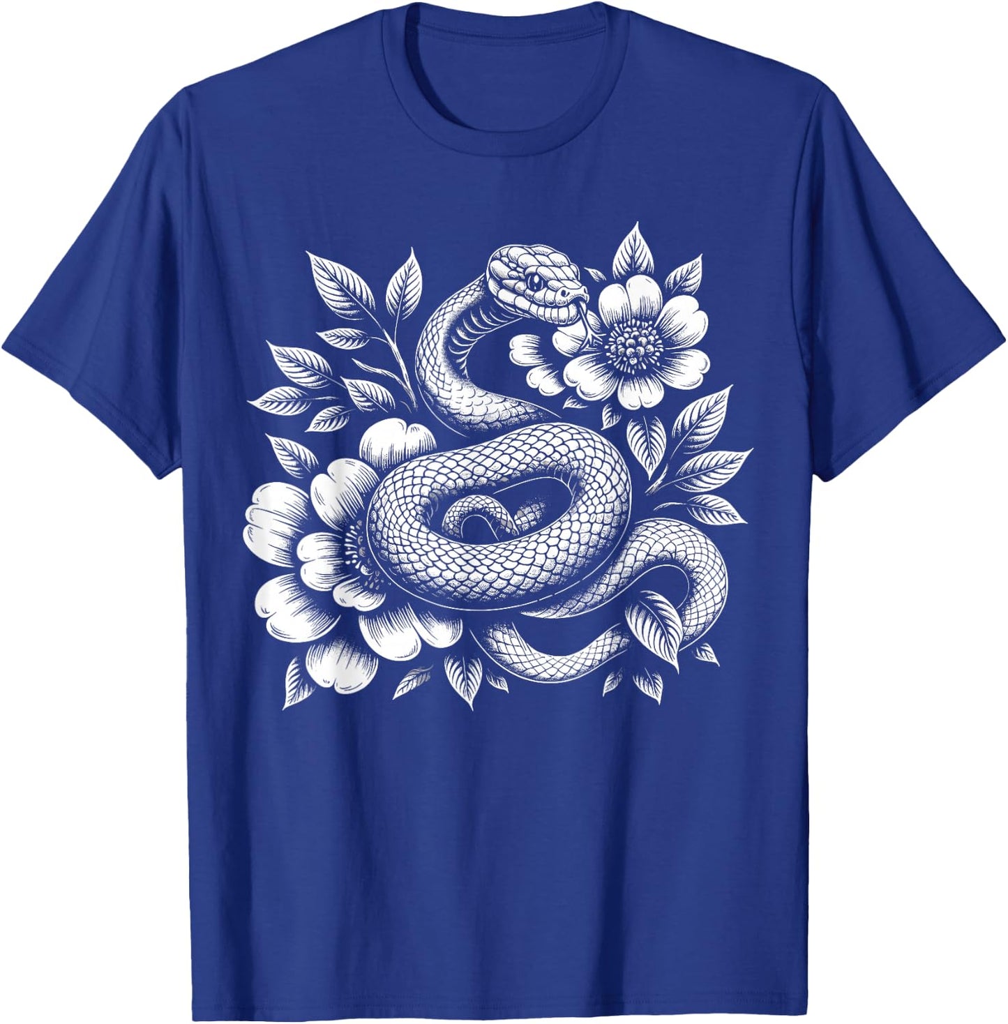 Snake Flowers T-Shirt - T-Shirt | Royal