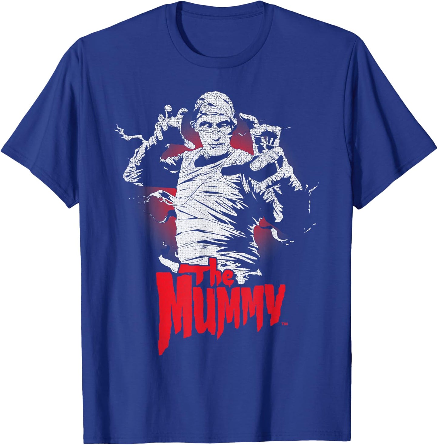Universal Monsters Distressed The Mummy Portrait Logo T-Shirt - T-Shirt | Royal