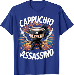 Cappuccino Assassino Brainrot Cafe Italian Assassin Meme T-Shirt - T-Shirt | Royal