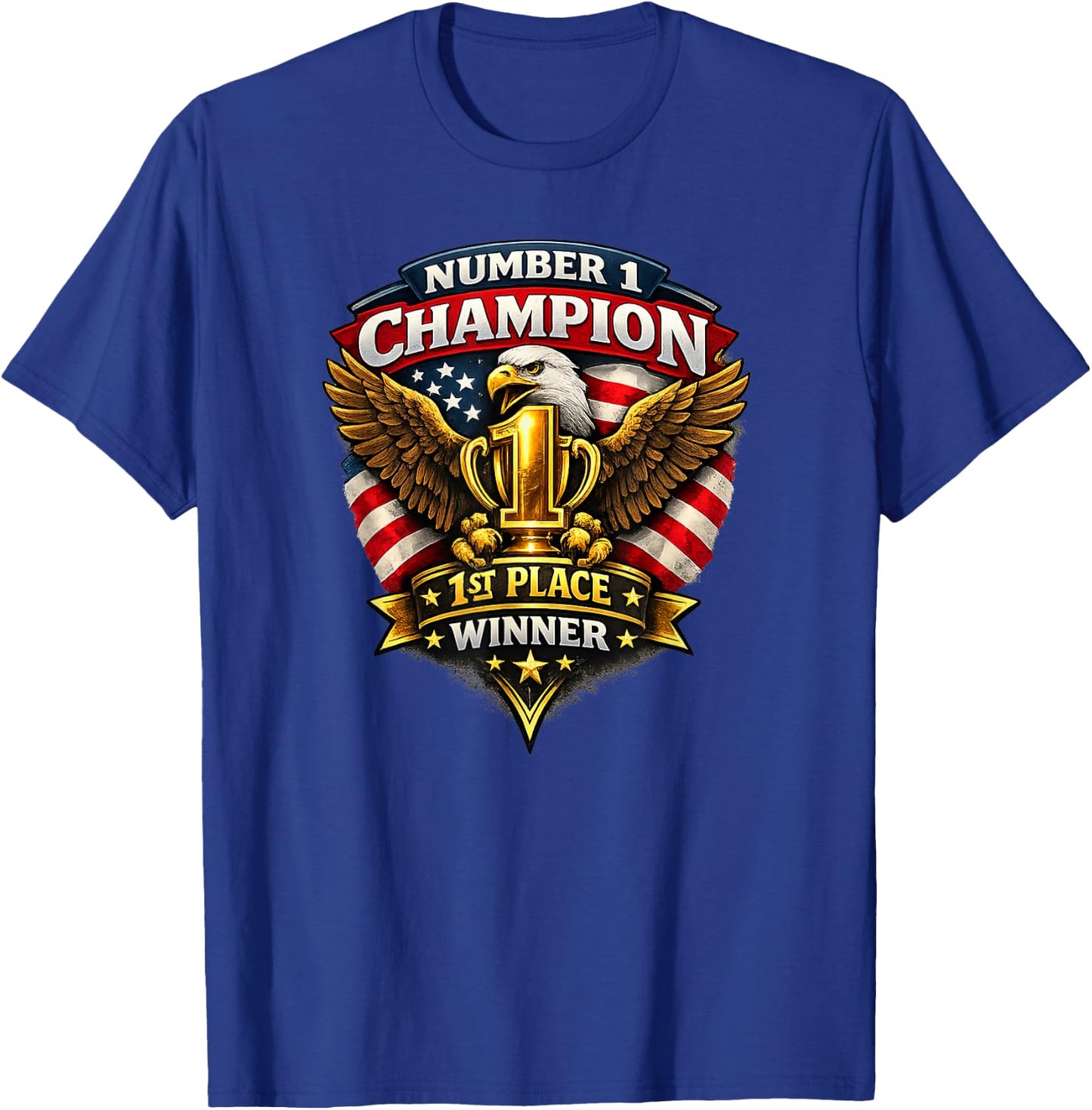 Number 1 Champion, Team, Winner T-Shirt - T-Shirt | Royal