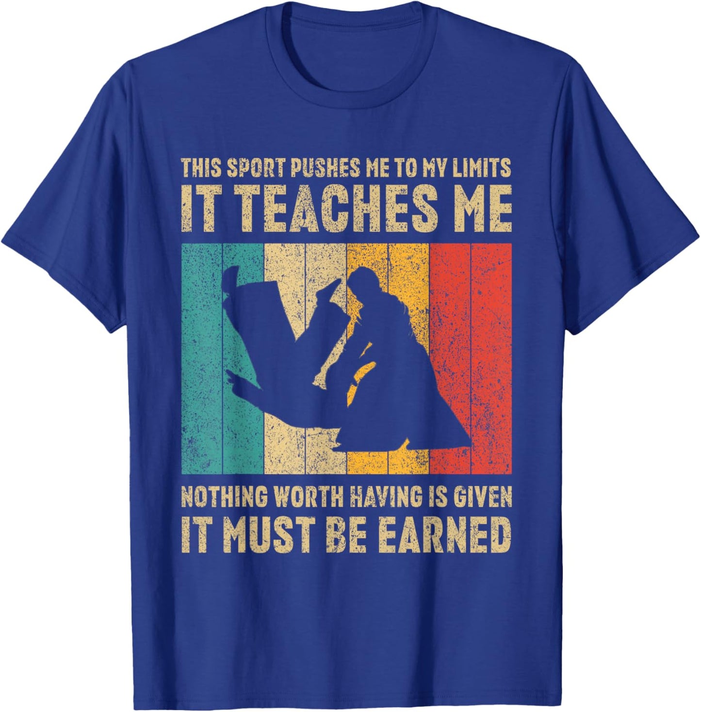 It Must Be Earned Vintage Aikido Martial Arts T-Shirt - T-Shirt | Royal