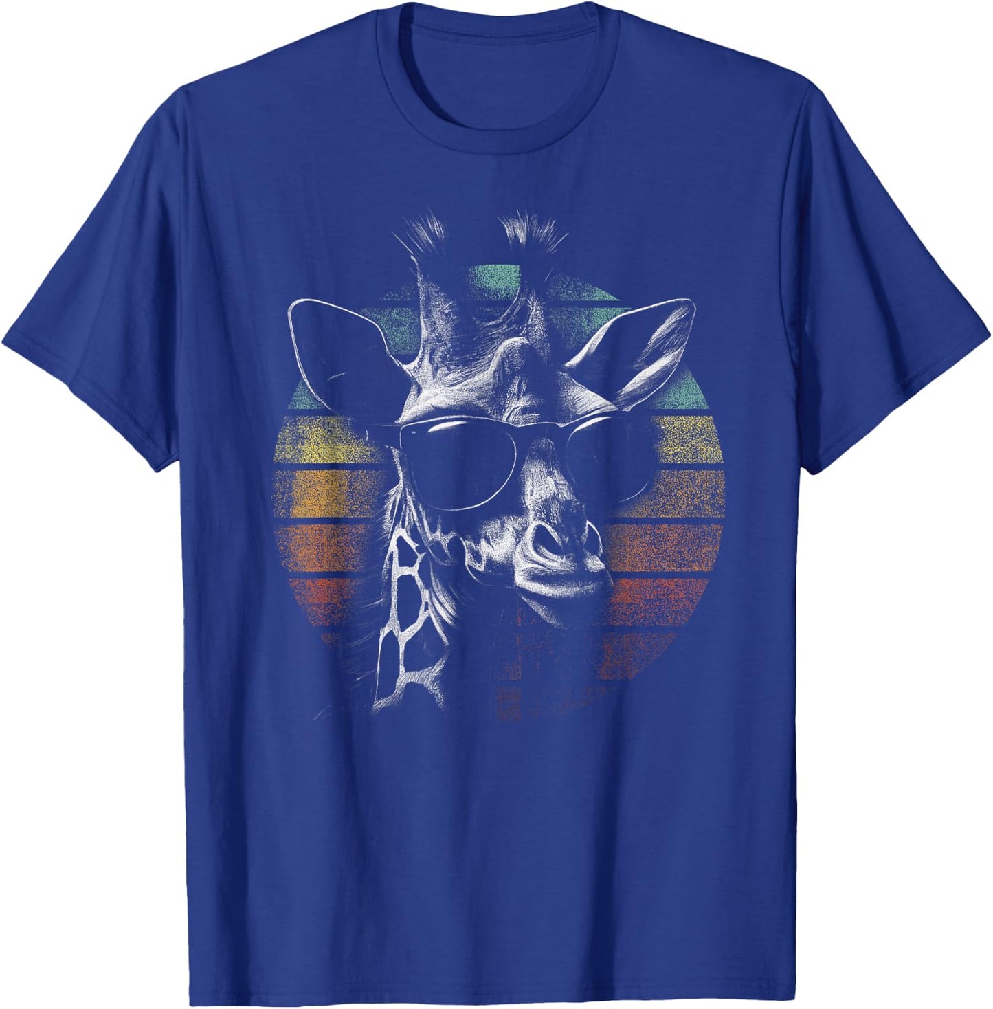 Giraffe Vintage Sunglasses Funny Retro African Animal T-Shirt - T-Shirt | Royal