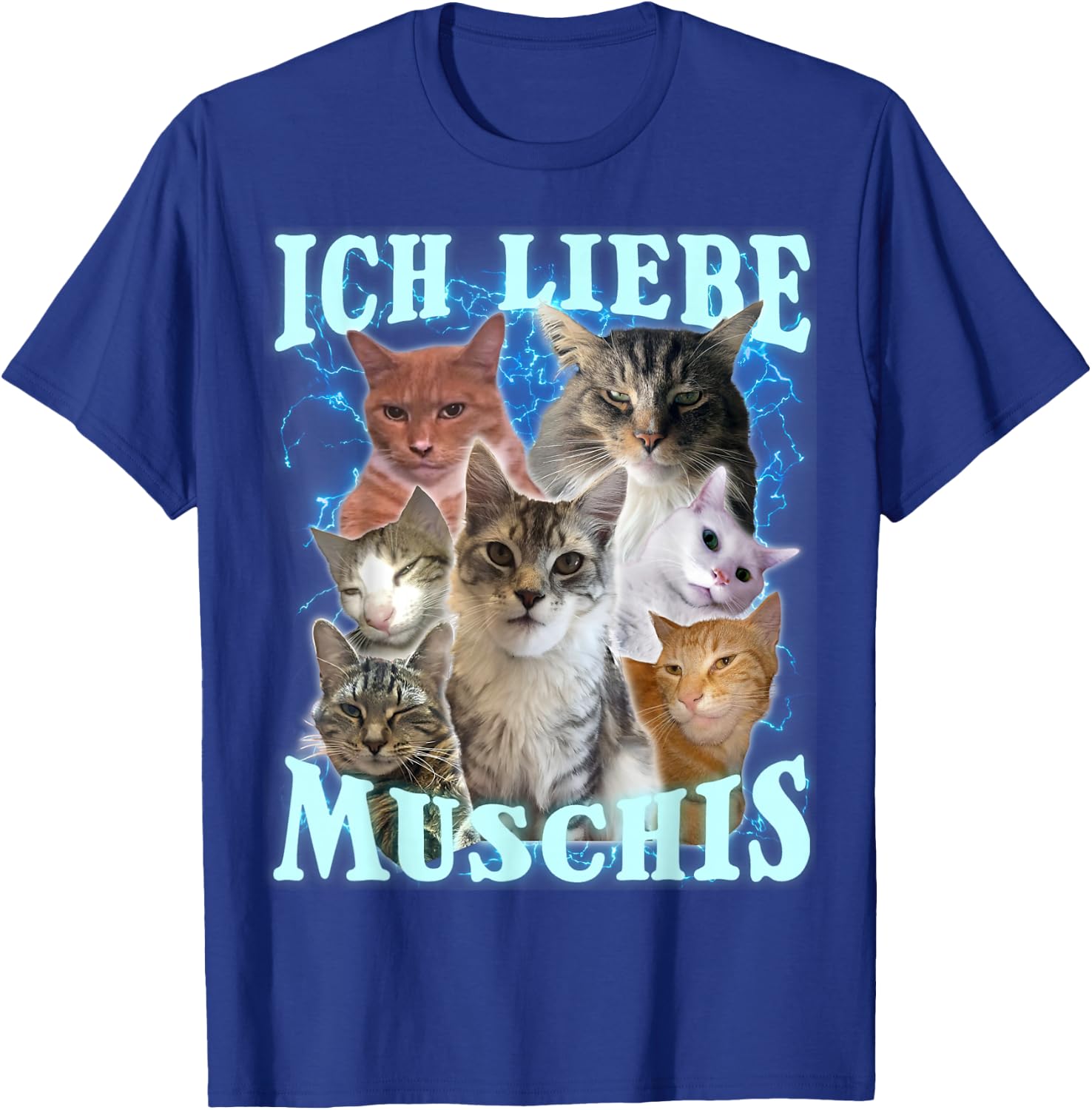 with German Text "Ich Liebe Musch, black T-Shirt - T-Shirt | Royal