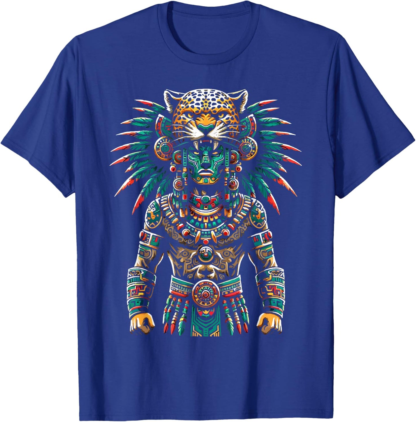 Aztec Jaguar Warrior Aztec Culture Mayan Indigenous T-Shirt - T-Shirt | Royal