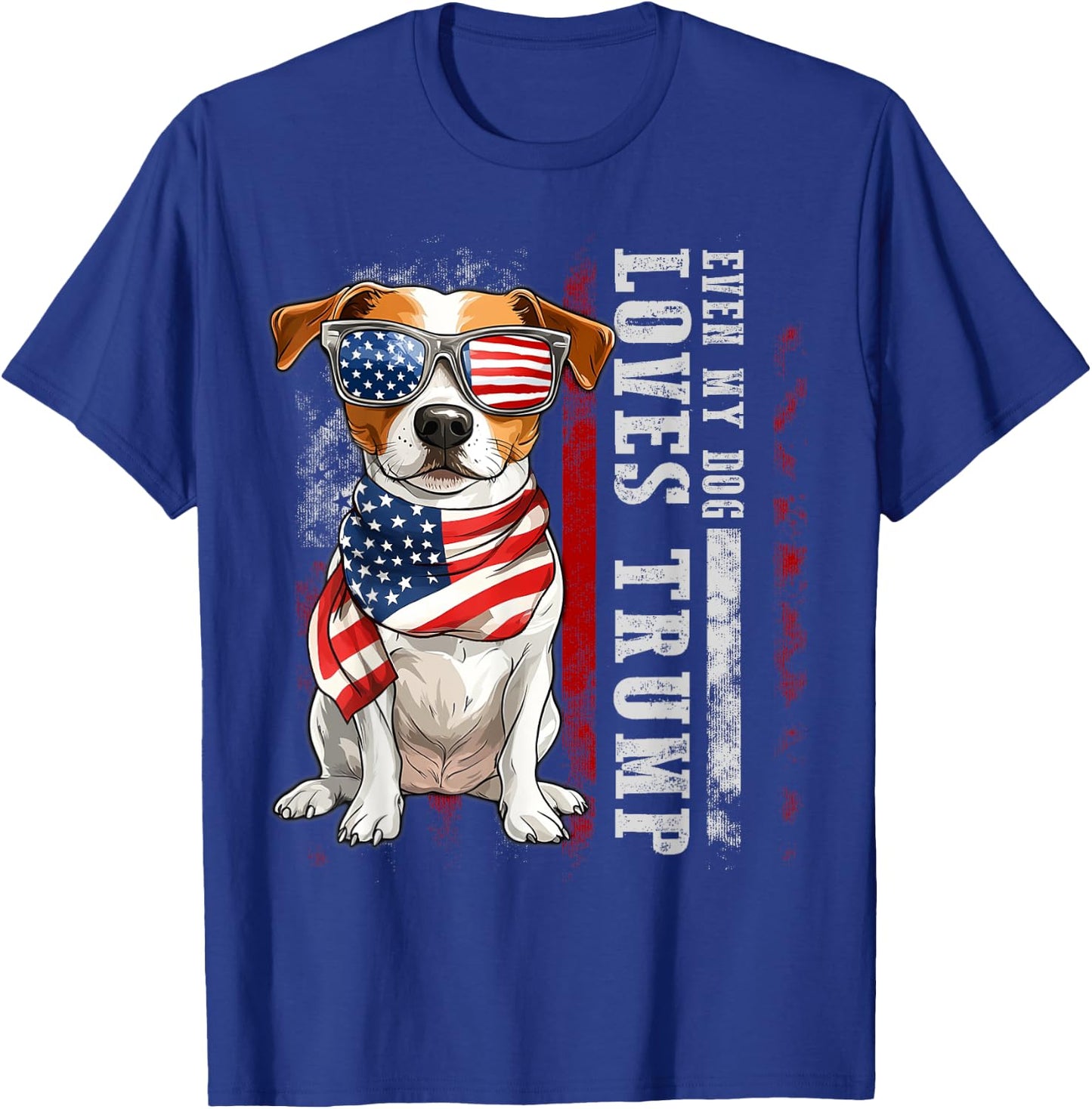 Jack Russell Terrier Even My Dog Loves Trump Funny Men Women Kids T-Shirt - T-Shirt | Royal