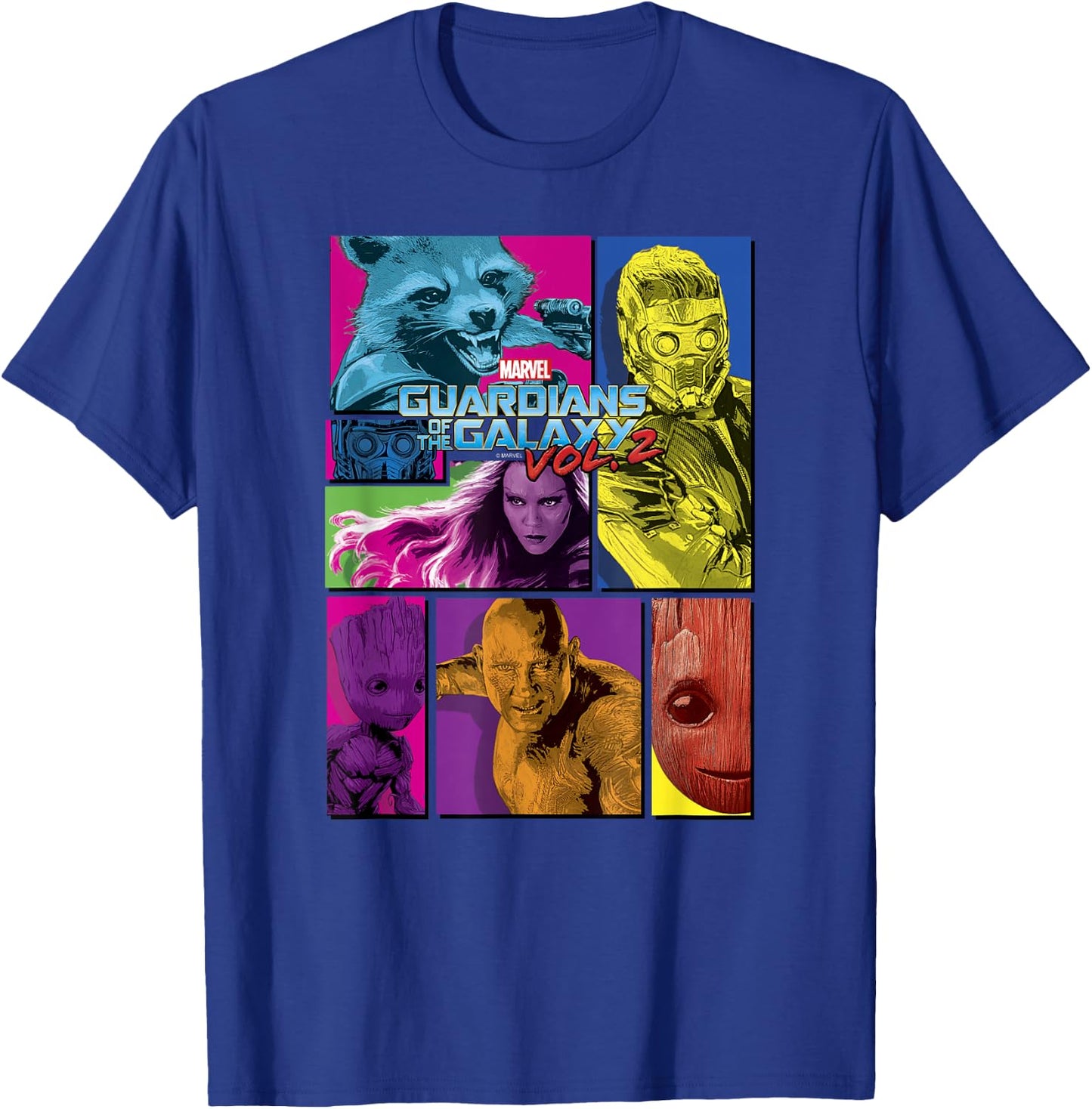 Marvel Guardians of the Galaxy Vol. 2 Group Panels T-Shirt - T-Shirt | Royal