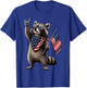 Patriotic Raccoon USA Flag Vintage Fourth of July T-Shirt - T-Shirt | Royal