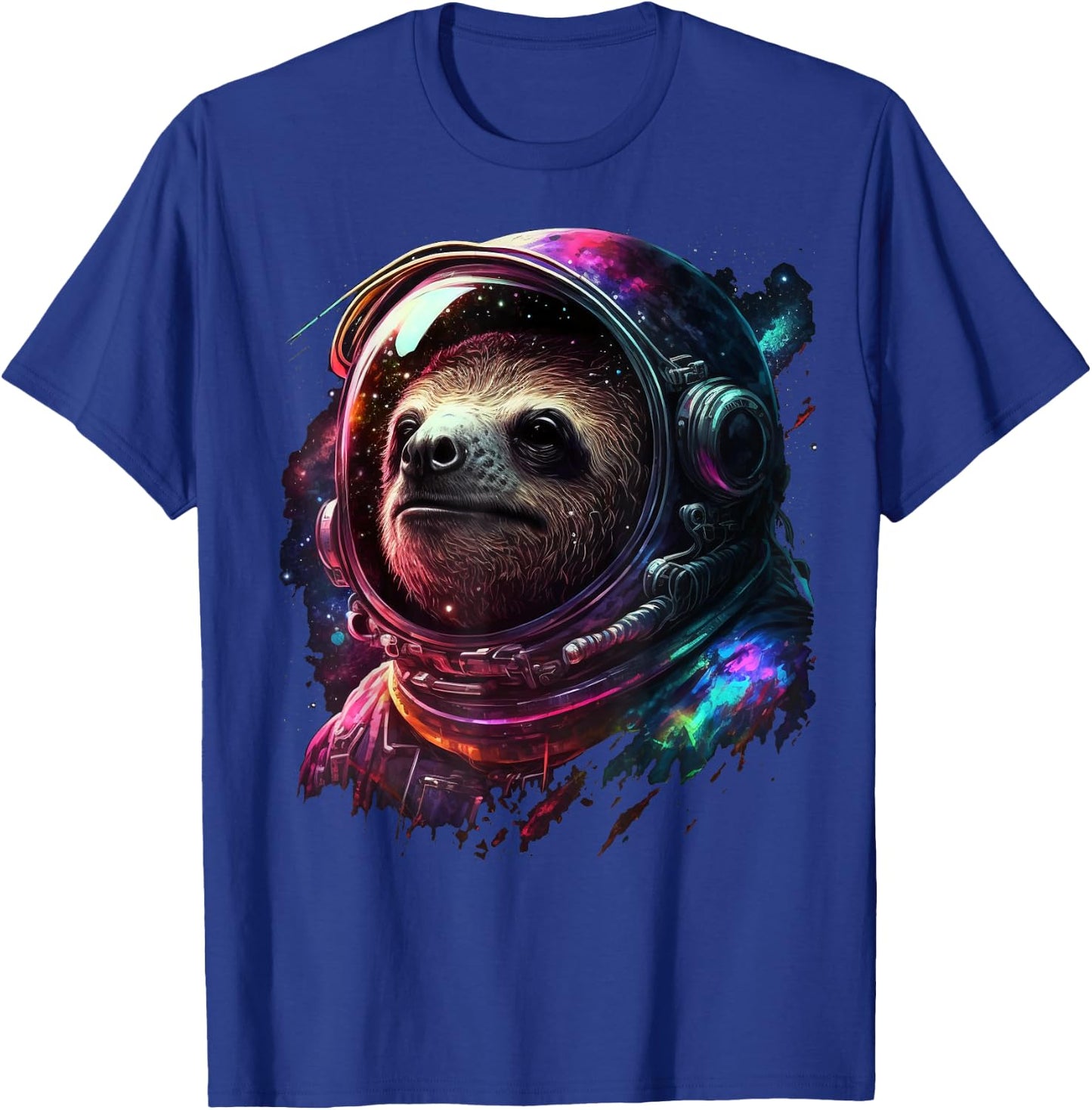 Sloth Astronaut in Space Suit Colorful Cosmos Explorer T-Shirt - T-Shirt | Royal
