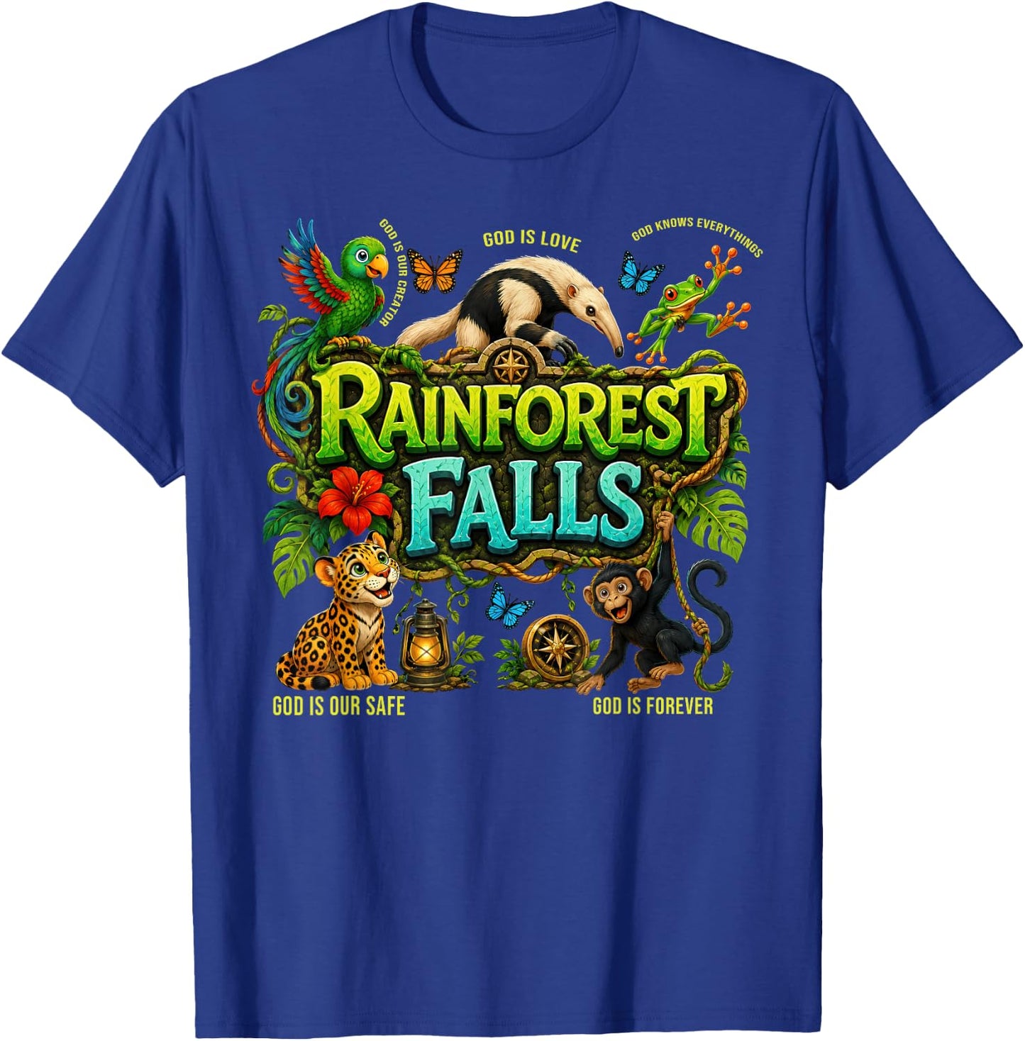 Rainforest Falls VBS 2026 Bible Christian Men Women Kids T-Shirt - T-Shirt | Royal