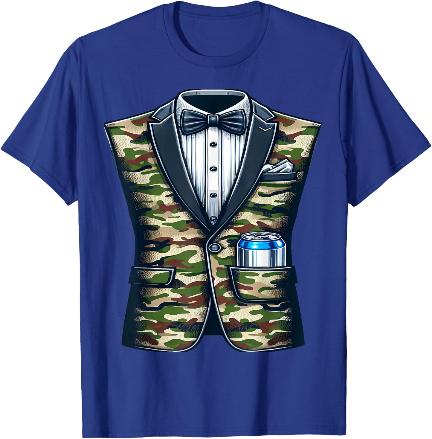 Tuxedo Camouflage with Beer T-Shirt - T-Shirt | Royal
