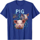 Pig Vintage 90s Heavy Metal Retro Pig Farm Animal Lover Pig T-Shirt - T-Shirt | Royal