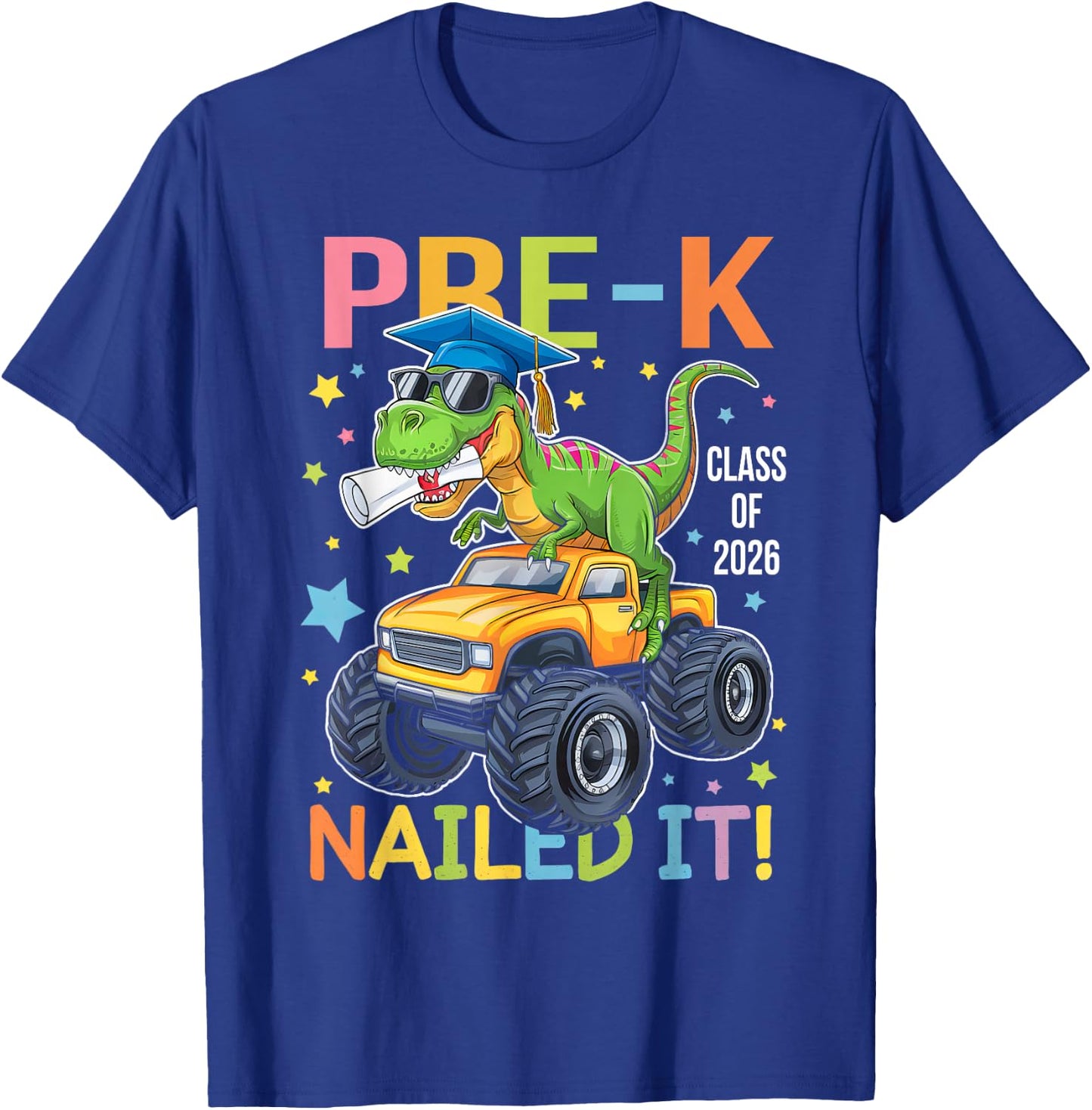 Pre-K Graduation Class Of 2026 Graduate Dinosaur Boys Kids T-Shirt - T-Shirt | Royal