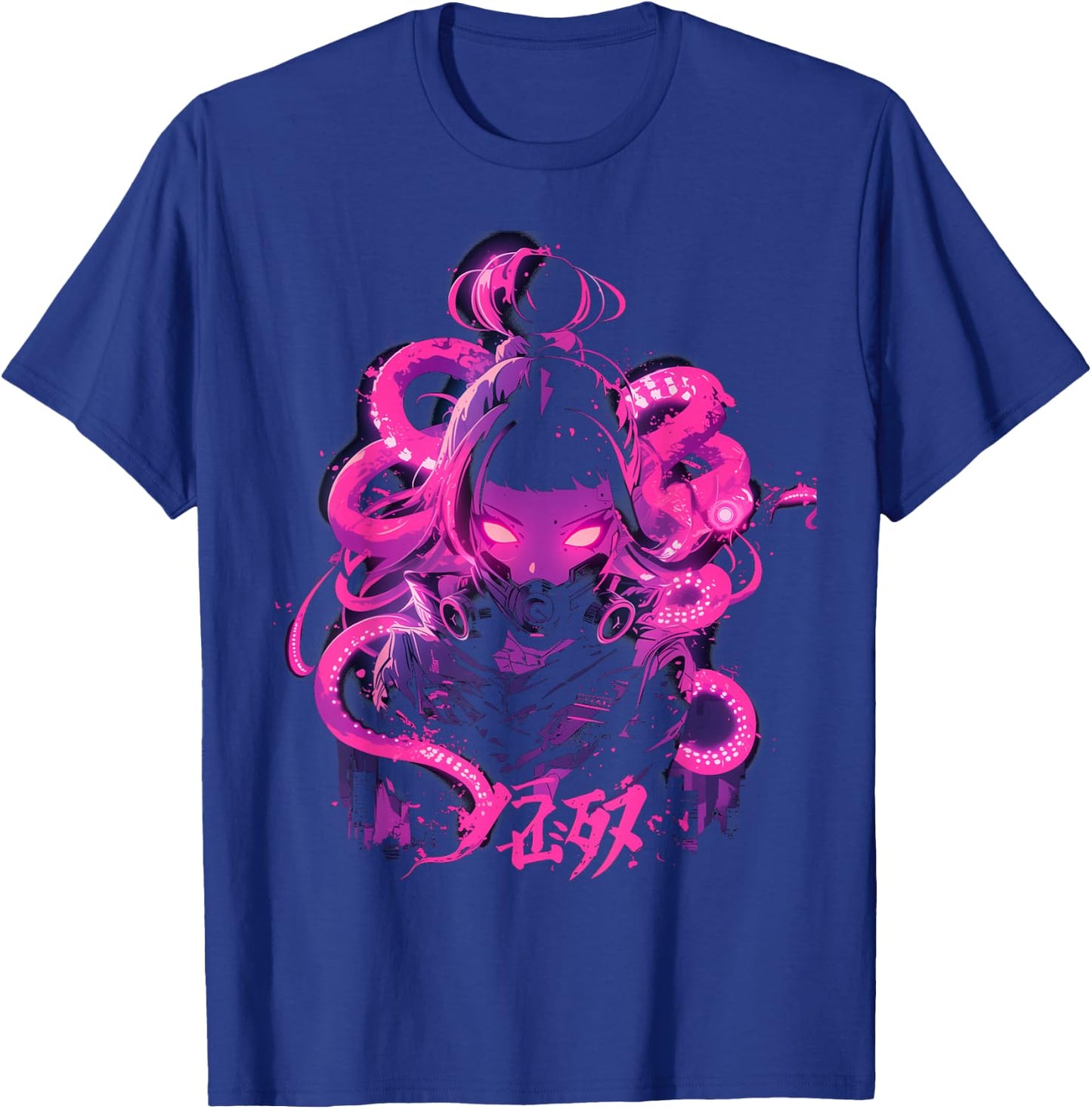 Japanese Anime Manga Girl Octopus Cyberpunk Gothic Horror T-Shirt - T-Shirt | Royal