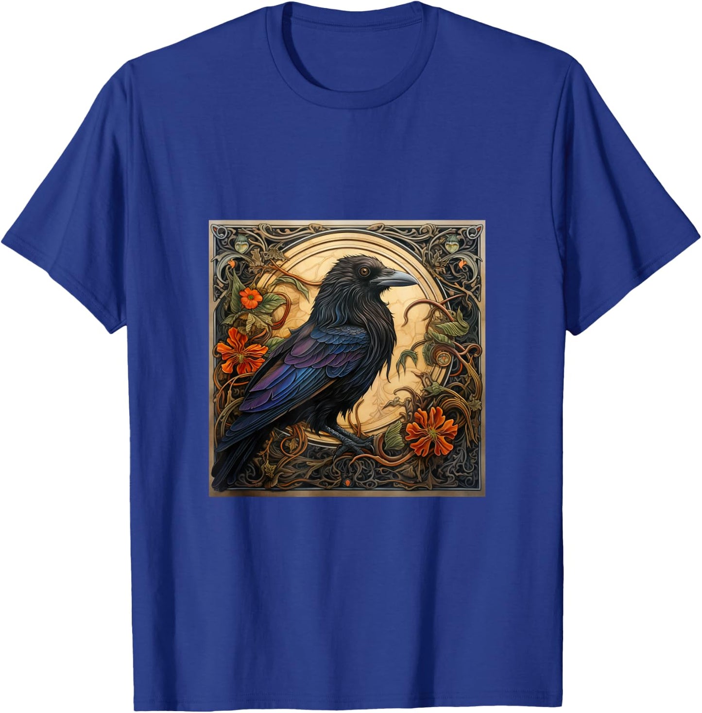 Raven Art Nouveau Abstract T-Shirt - T-Shirt | Royal
