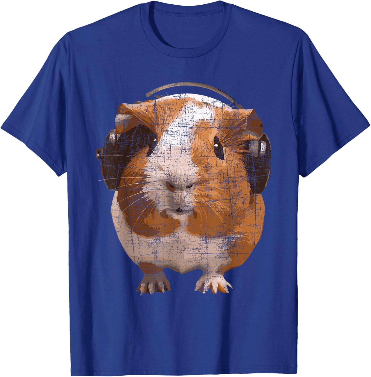 Guinea Pig With Big Headphone - Animal Rodent Lover T-Shirt - T-Shirt | Royal