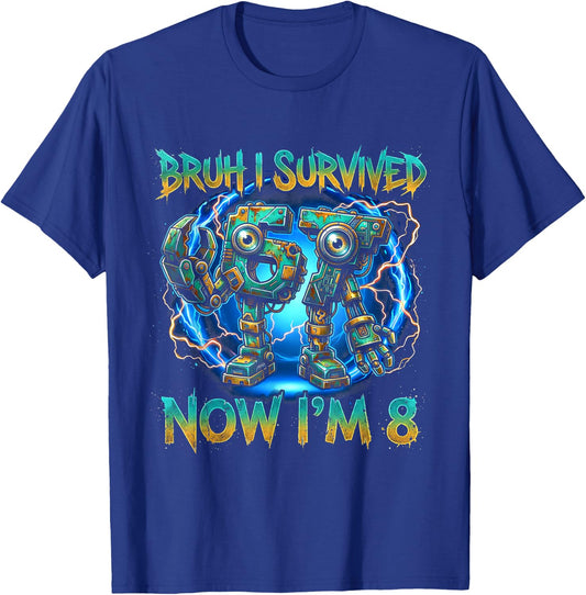 8 Year Old Boys Birthday Outfit 67 Meme Girls 8th Birthday T-Shirt - T-Shirt | Royal