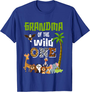 Grandma Of The Wild One Zoo Themed 1st Birthday Party T-Shirt - T-Shirt | Royal