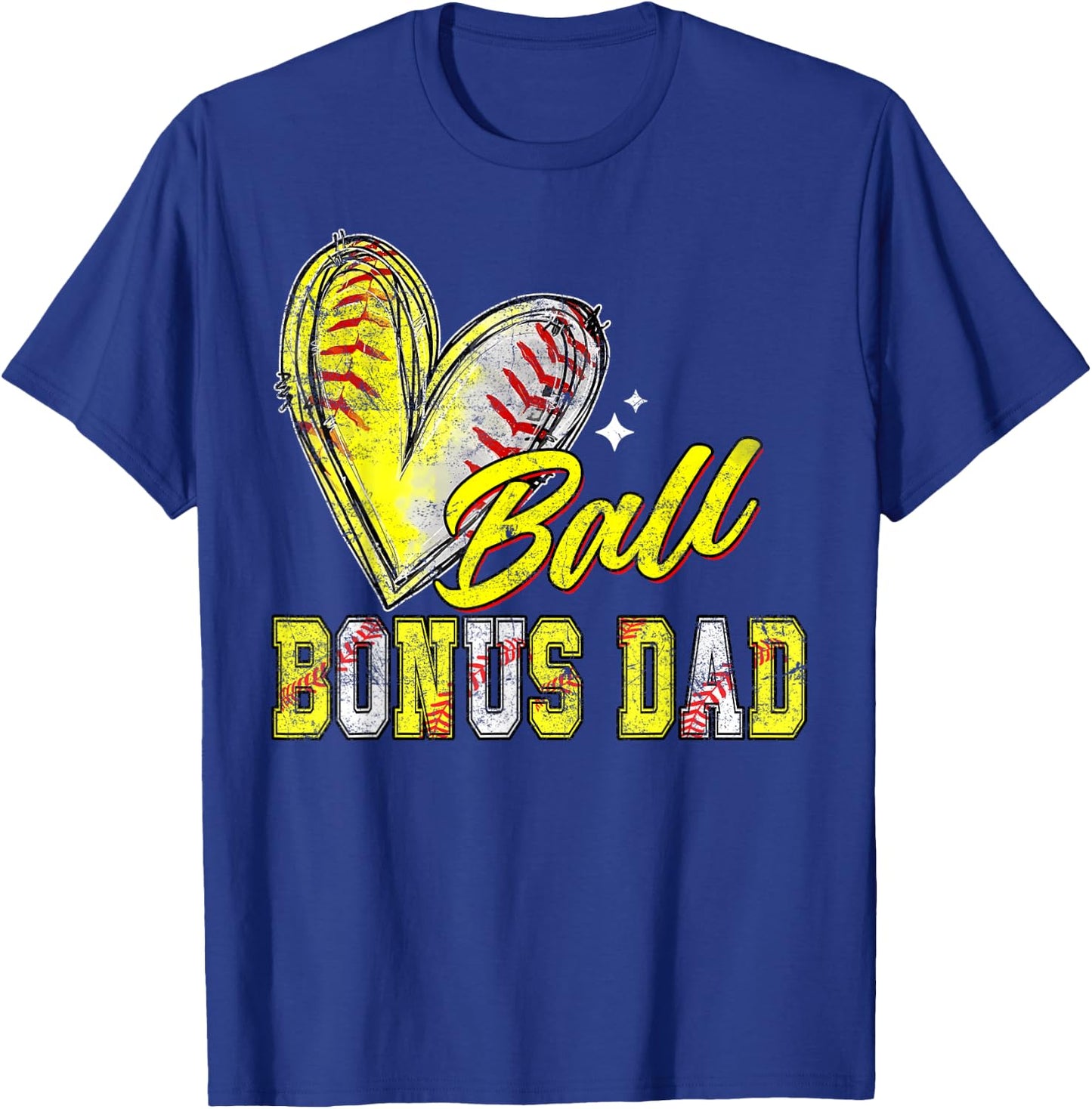 Funny Ball Bonus Dad Softball Baseball Bonus Dad T-Shirt - T-Shirt | Royal