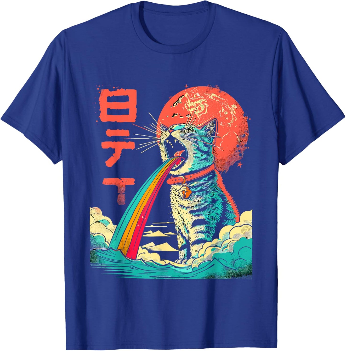 Japanese Art Cat Rainbow Kaiju T-Shirt - T-Shirt | Royal