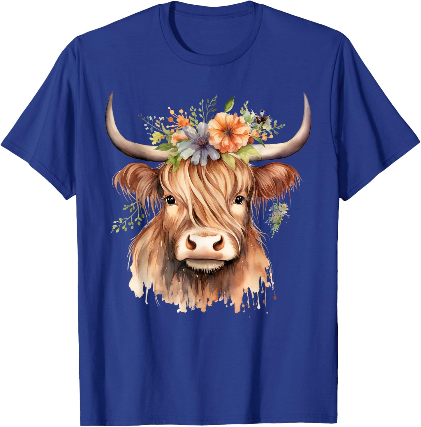 Cow, Scottish Highland Cow, Western Wear, Highland Cow T-Shirt - T-Shirt | Royal
