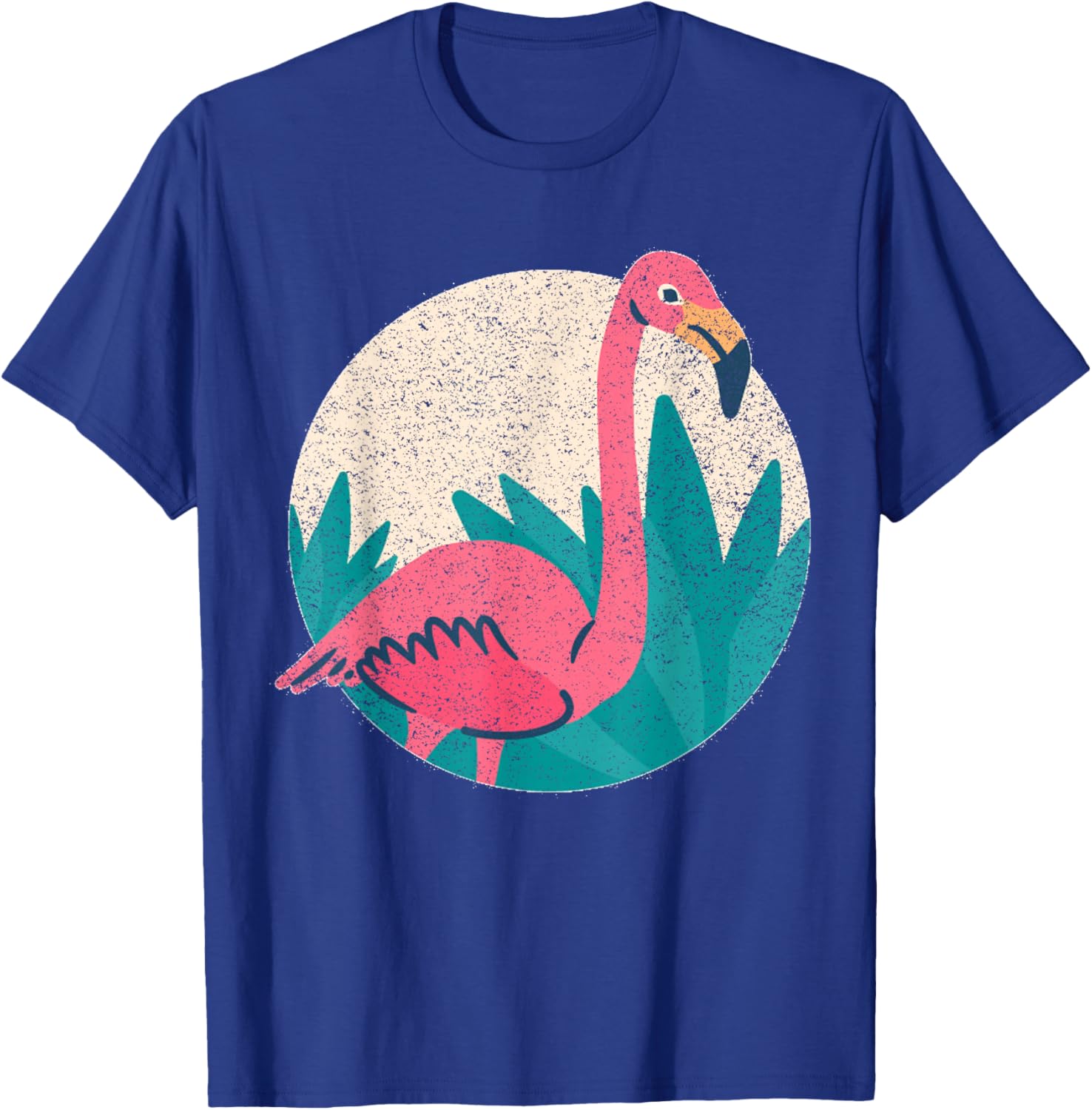 Vintage Flamingo - Distressed Vintage Style Animal T T-Shirt - T-Shirt | Royal