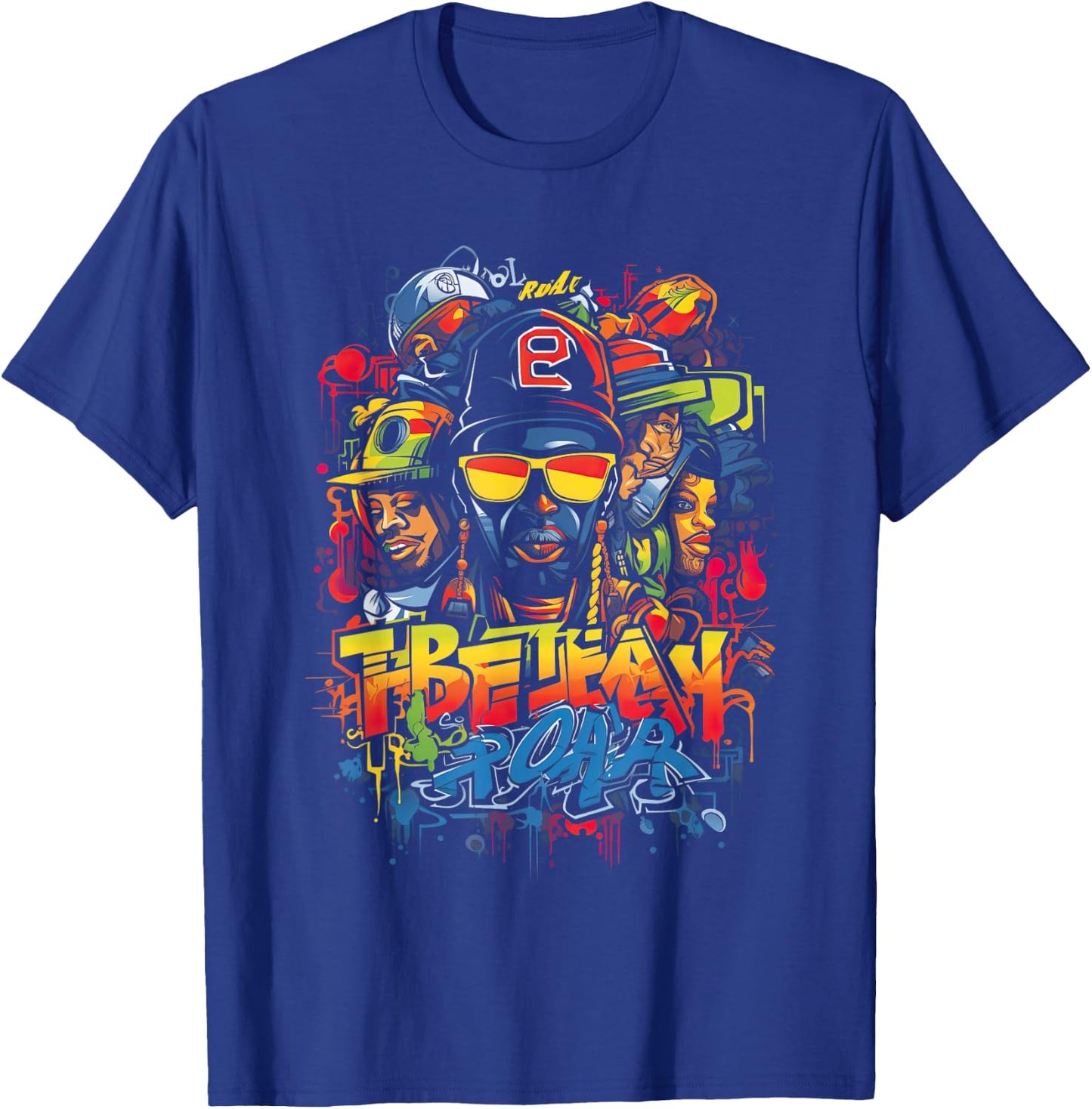 Hip Retro 80s New York Rapper Art 90er Jahre Hop Graffiti Oldschool Rap Boom Rap für -Erwachsene, Multicolored, Graffiti, Crew-Kragen, Kurzarm, Polyester, S T-Shirt - T-Shirt | Royal