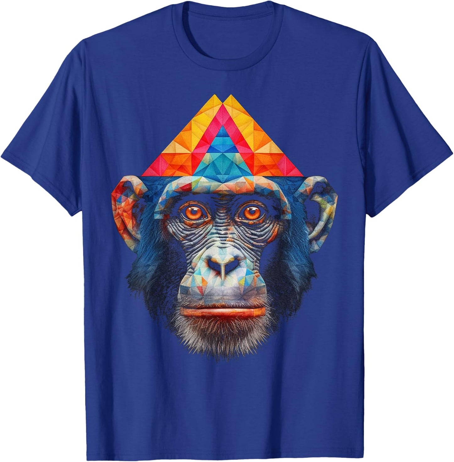 Monkey Polygon Colourful Zoo Animal Lover Motif Animal Monkey T-Shirt - T-Shirt | Royal