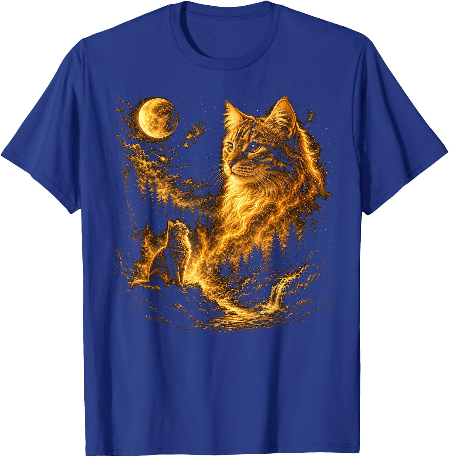 Cat Men Kids Boys Cute Cat Dad Vintage T-Shirt - T-Shirt | Royal