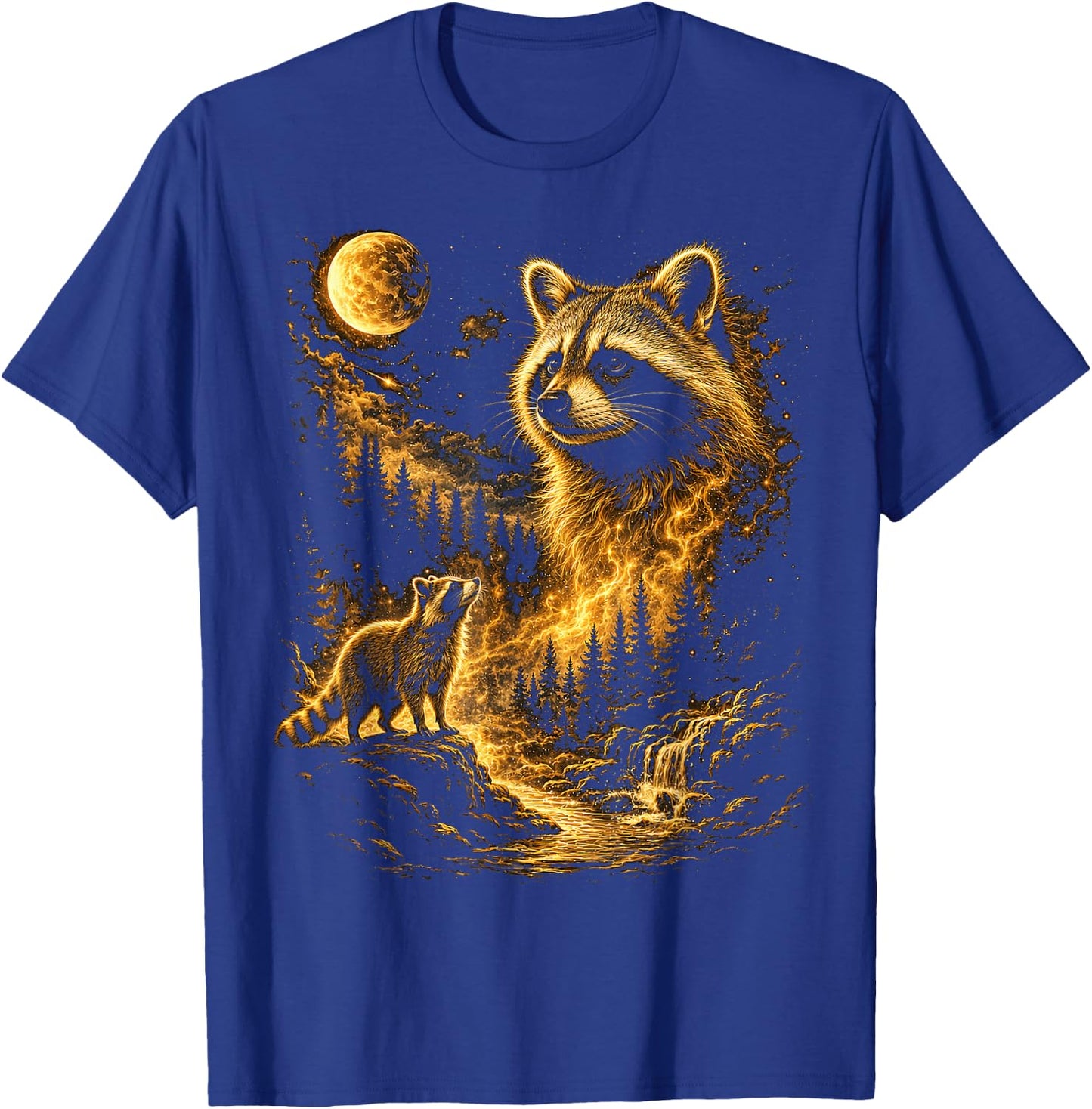 Cute Raccoon Boys Men Vintage Trash Panda Animal T-Shirt - T-Shirt | Royal