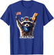 Feral Free American Racoon Funny 4th of July Graphic T-Shirt - T-Shirt | Royal