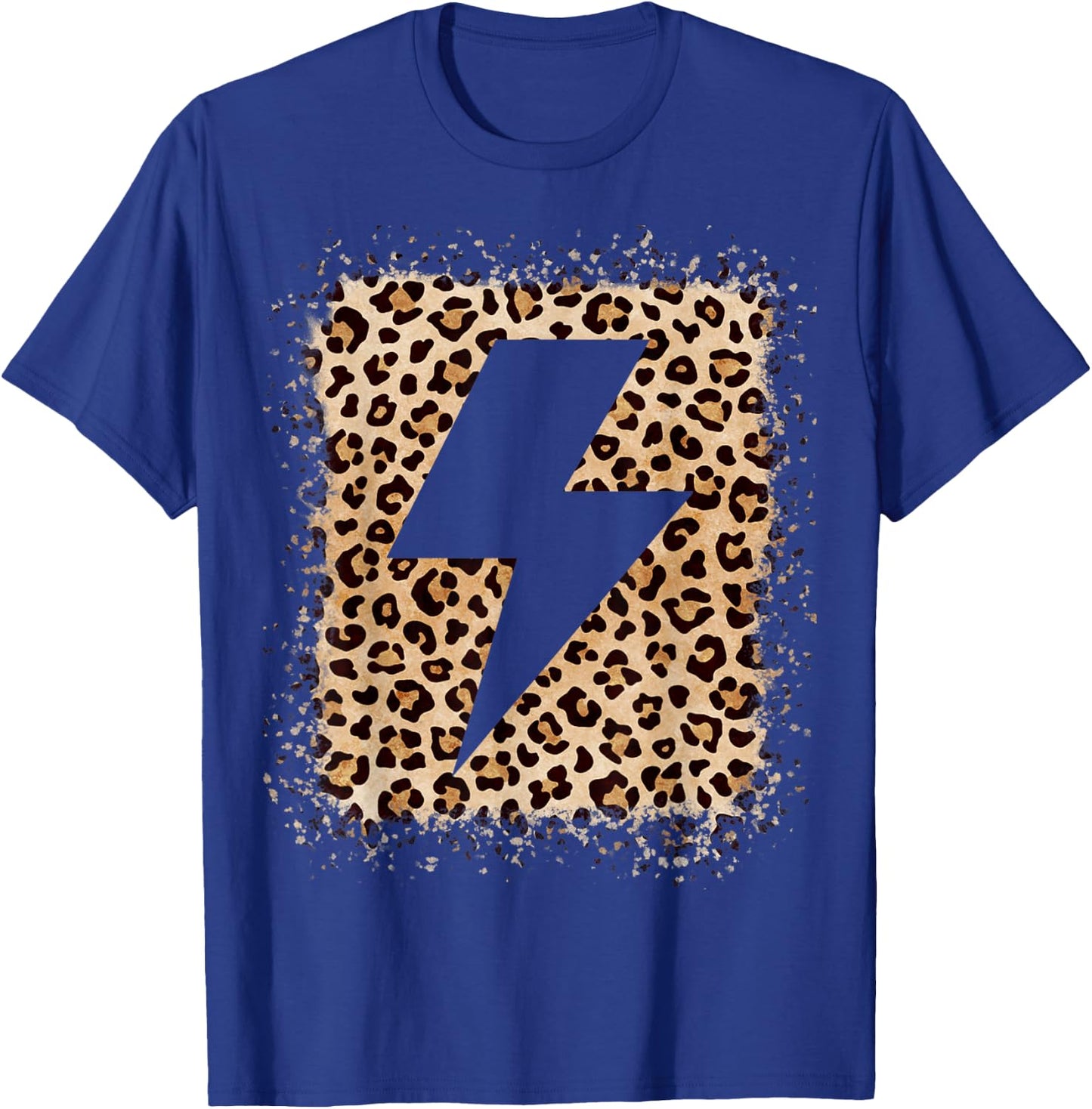 Animal Leopard Cheetah Print Bolt Lightning T-Shirt - T-Shirt | Royal