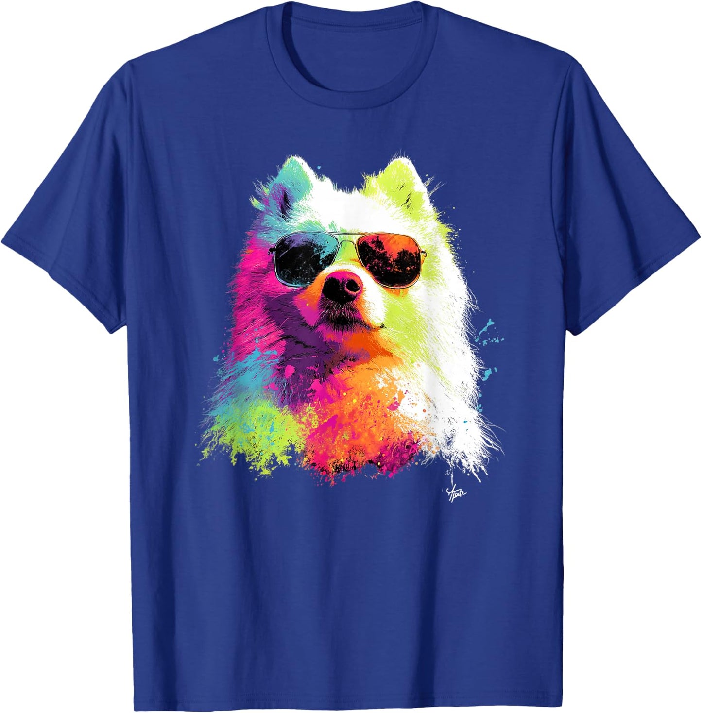 Colorful Samoyed Dad Funny Dog Lover Father's Day Men Women T-Shirt - T-Shirt | Royal
