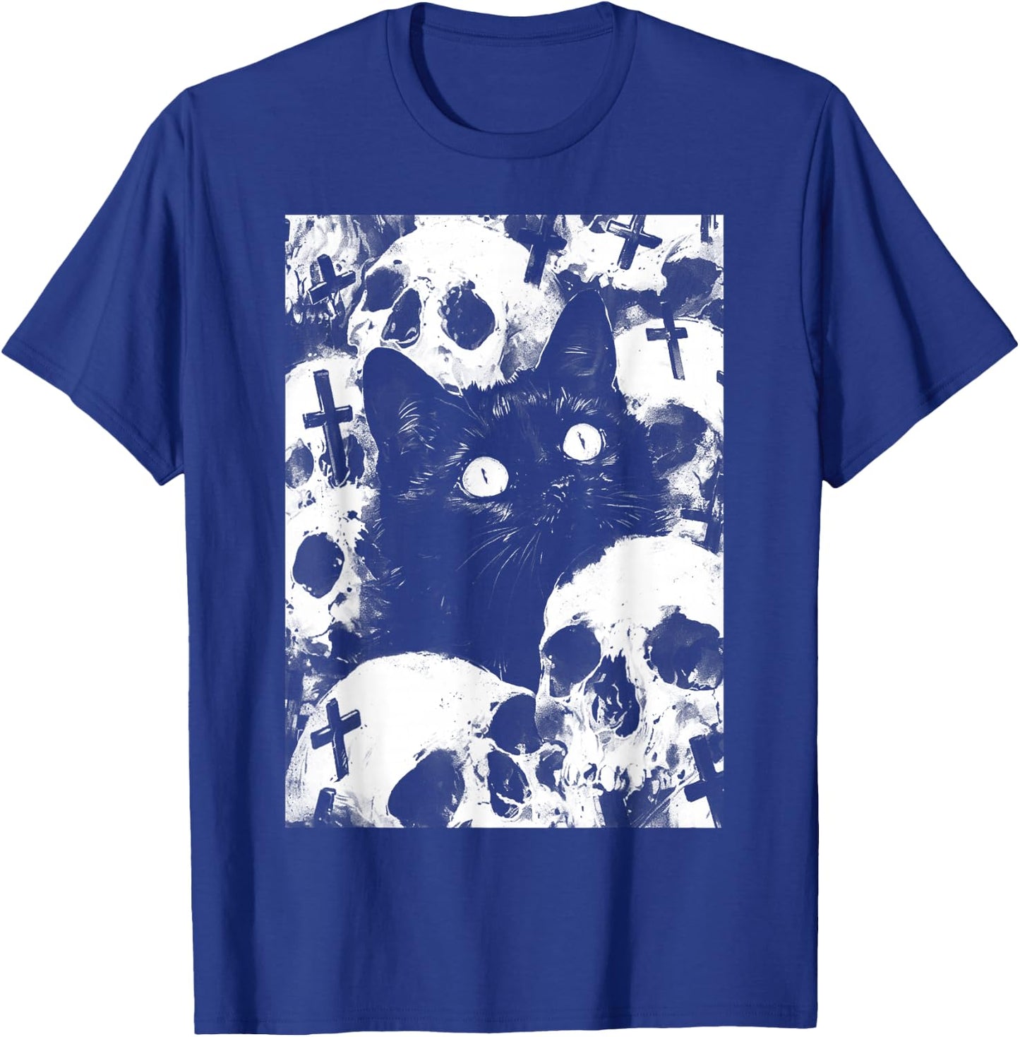 Satanic Occult Cat Goth Grunge Black Metal Crust Punk T-Shirt - T-Shirt | Royal