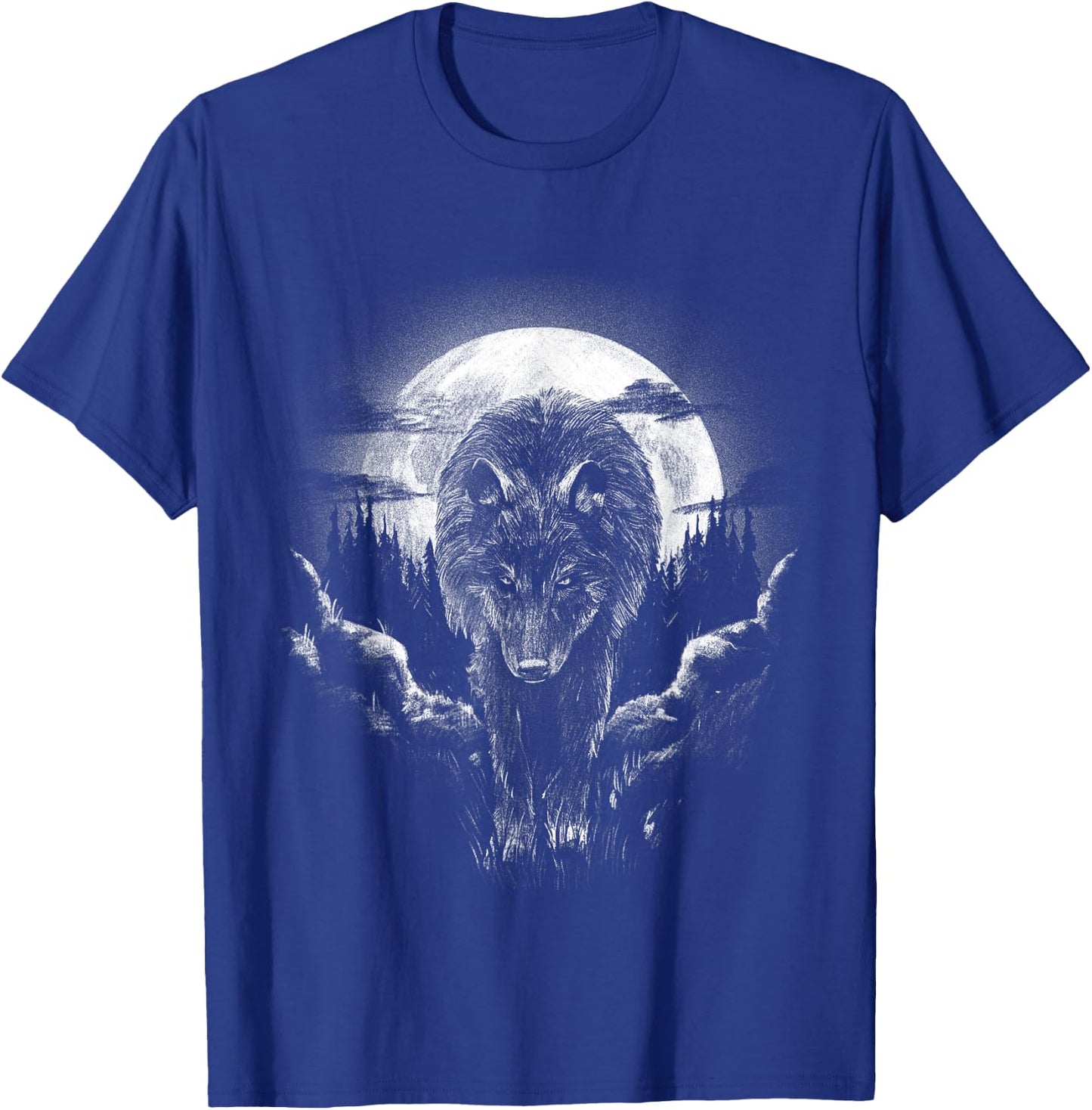 Wolf Animal Moon Drawing Animal Motif Wolf , black, s T-Shirt - T-Shirt | Royal