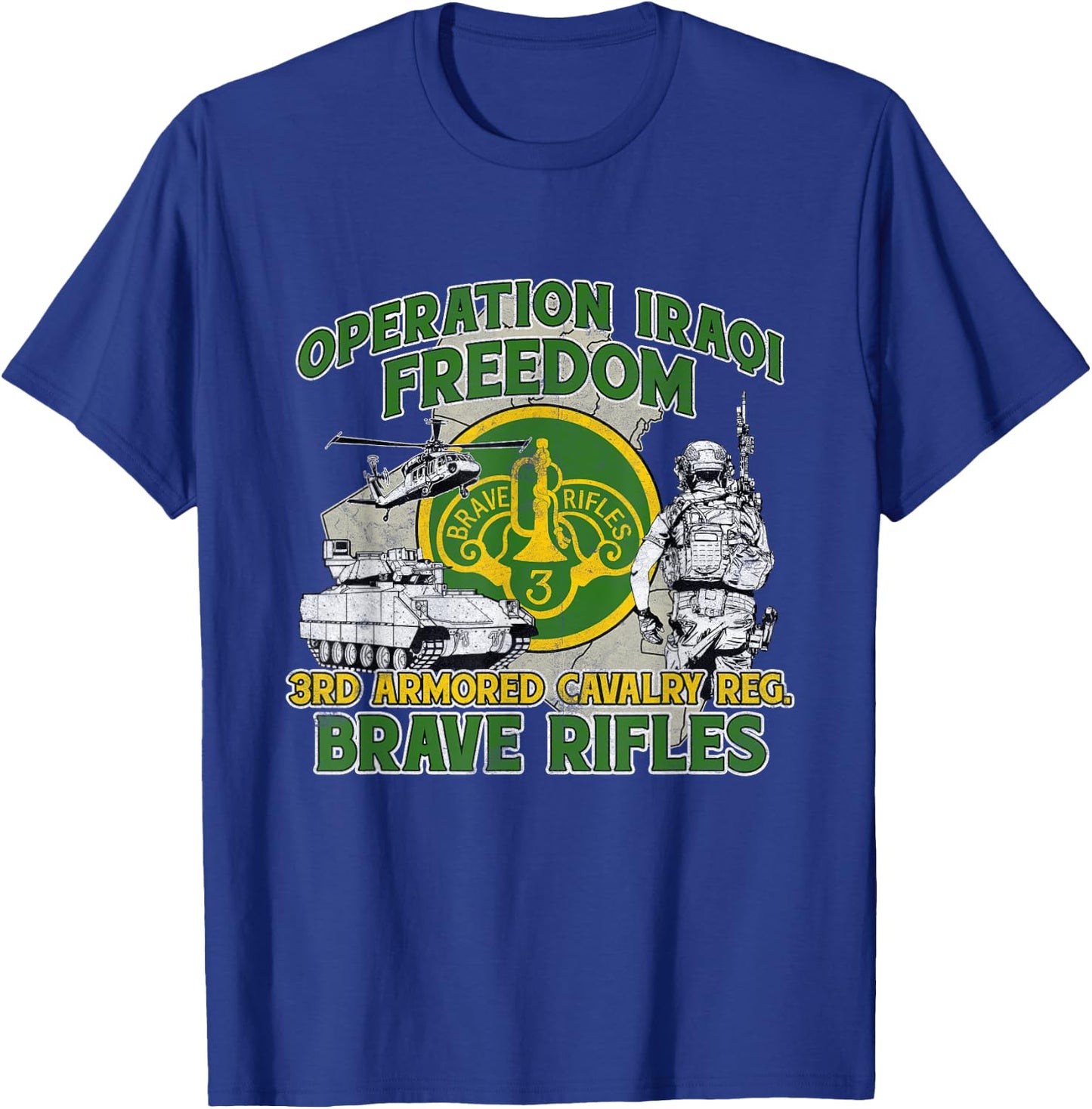 3rd Armored Cavalry Regiment Operation Iraqi Freedom OIF T-Shirt - T-Shirt | Royal
