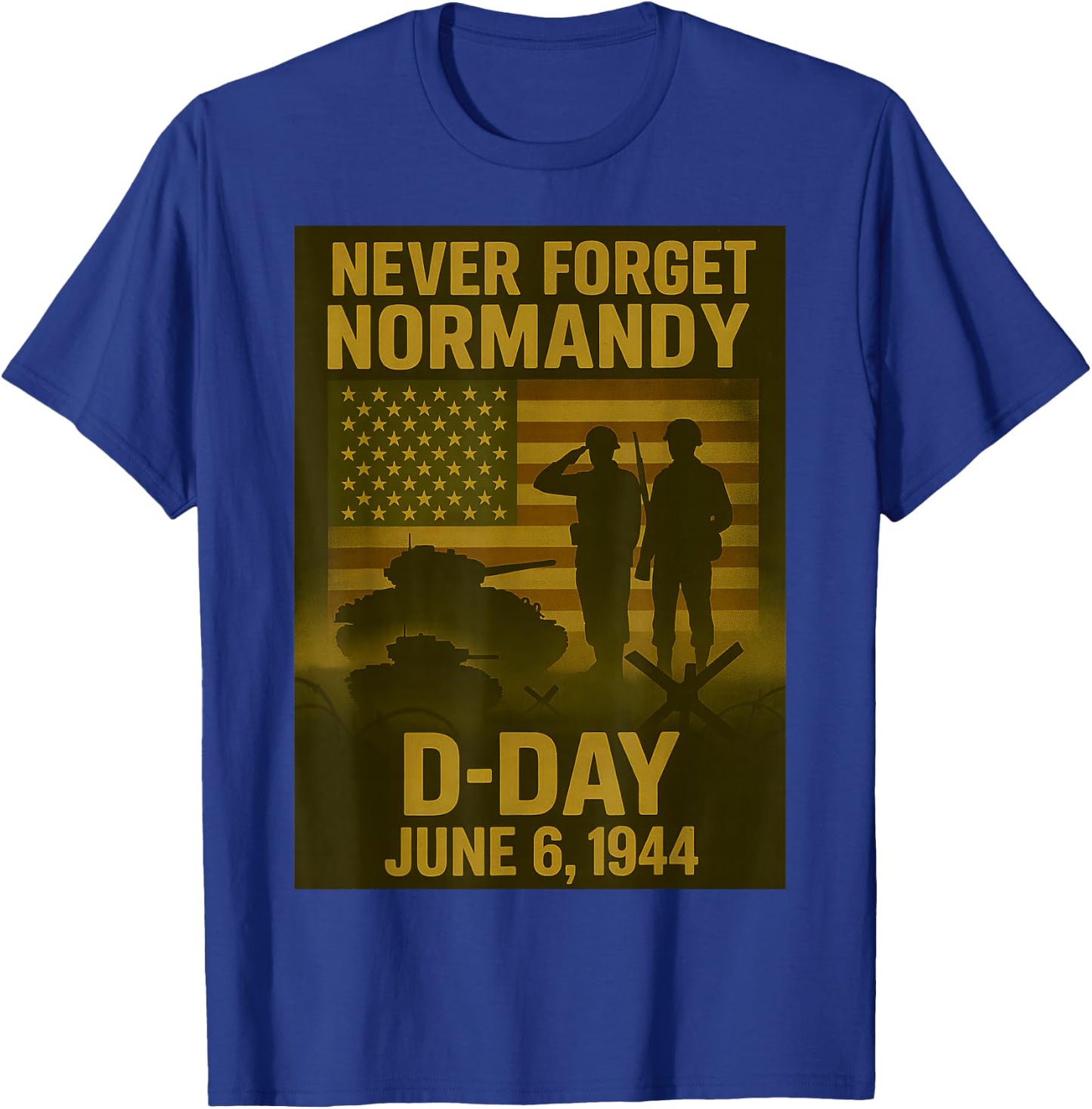 D-Day 82st anniversary 1944-2026 Veteran Remembrance Tribute T-Shirt - T-Shirt | Royal