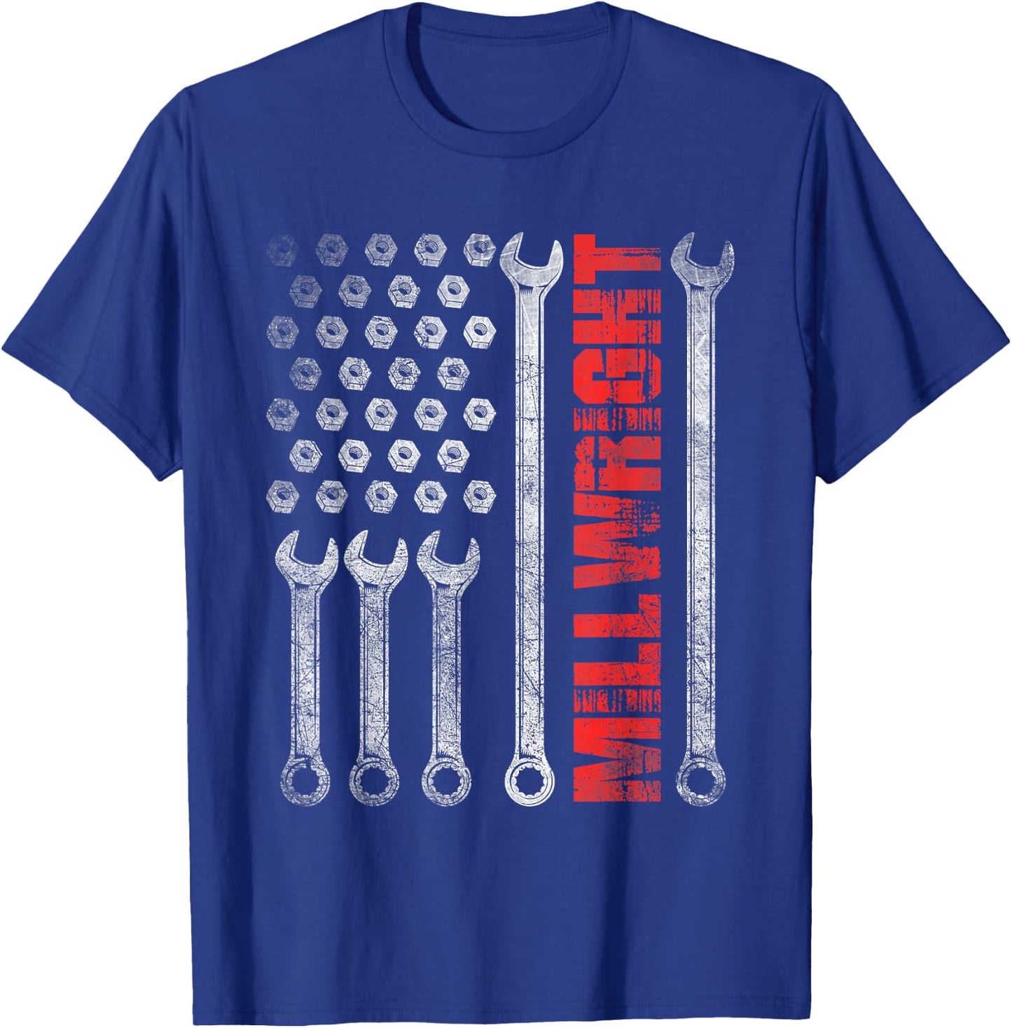 Millwright - Patriotic American Flag Machinist Steel Worker T-Shirt - T-Shirt | Royal