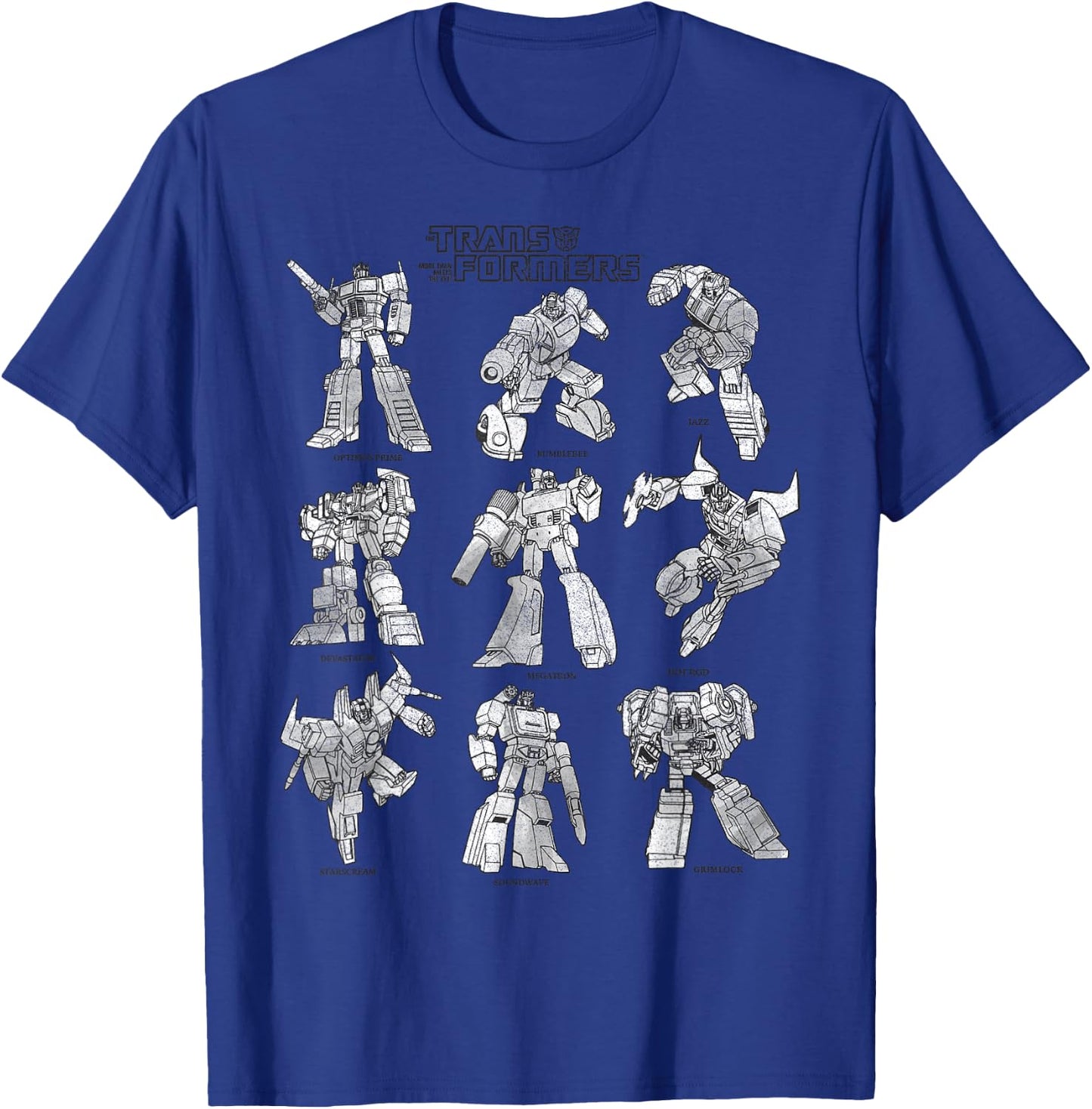 Transformers Autobots Textbook Sketches Stack T-Shirt - T-Shirt | Royal