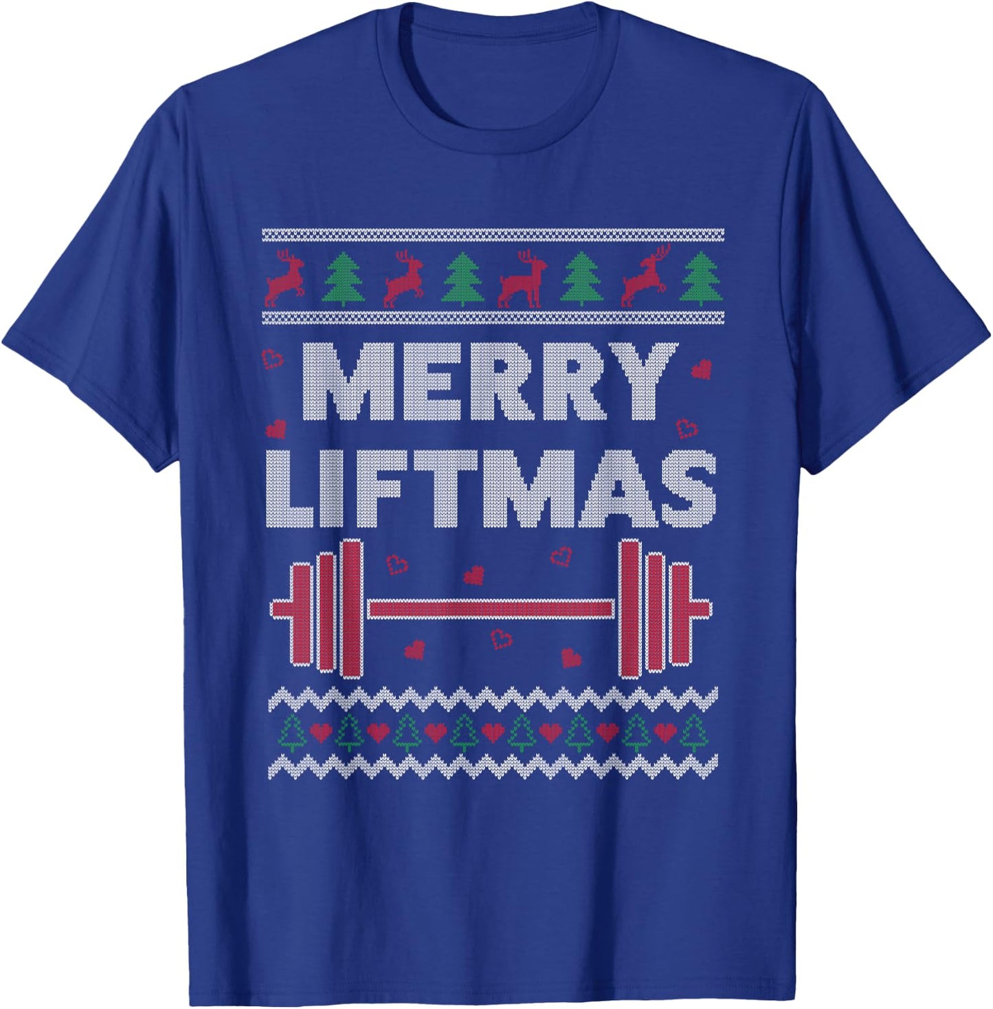 Merry Liftmas Ugly Christmas Gym Workout Funny Fitness T-Shirt - T-Shirt | Royal