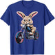 Cute Bunny On Motorcycle T-Shirt - T-Shirt | Royal