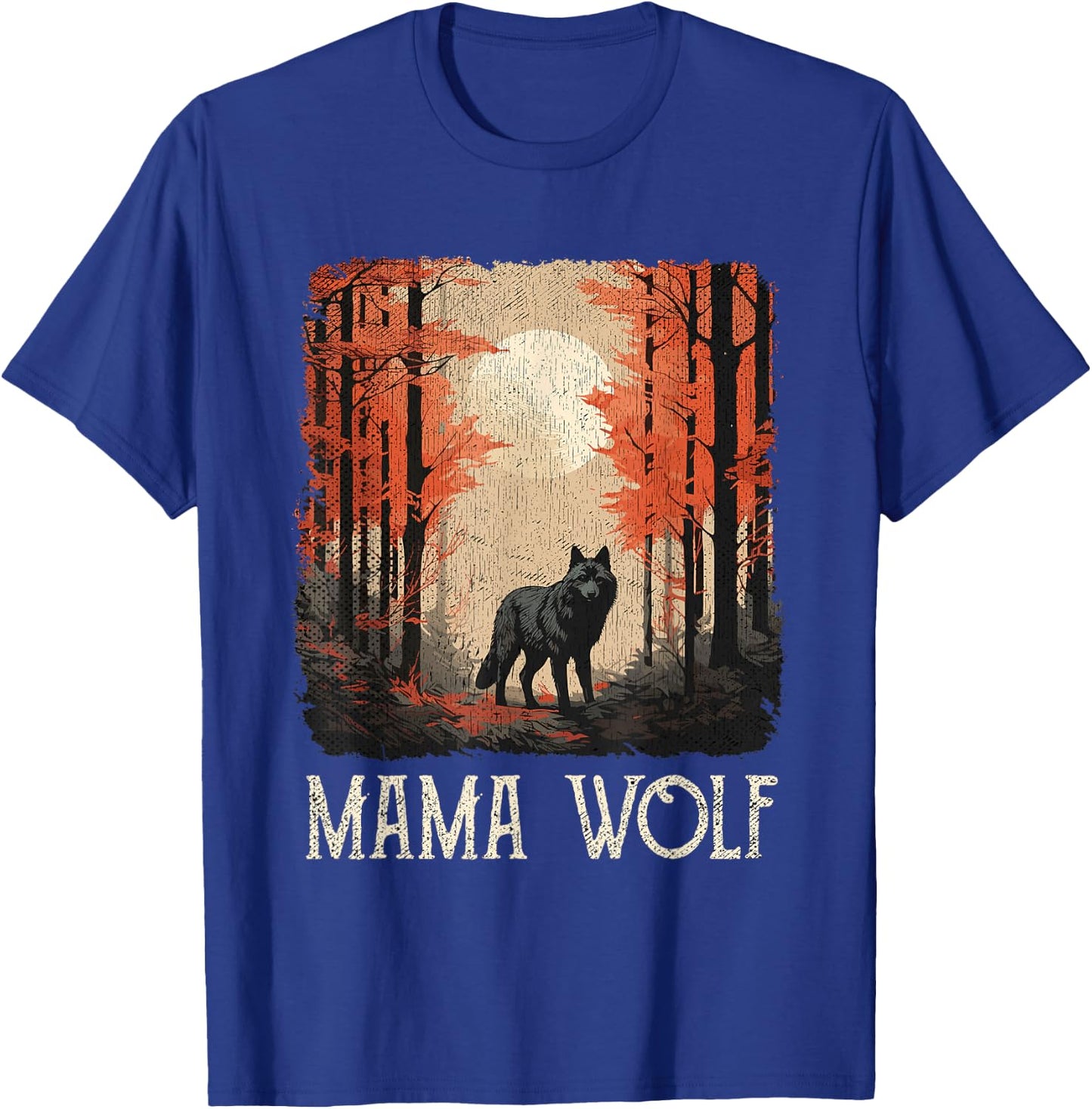 Full Moon Mother Grunge Forest Mom Wolf Mama Wolf T-Shirt - T-Shirt | Royal
