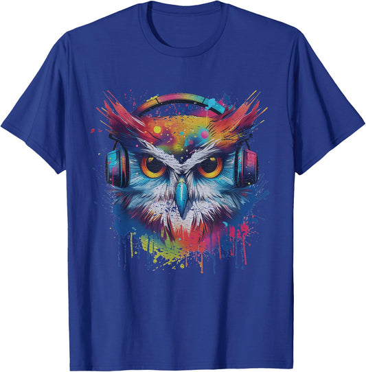 Owl Music Dj T-Shirt - T-Shirt | Royal