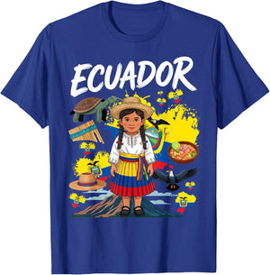Ecuatoriana Ecuadorian Flag Idea for Girls Ecuador Cultural T-Shirt - T-Shirt | Royal