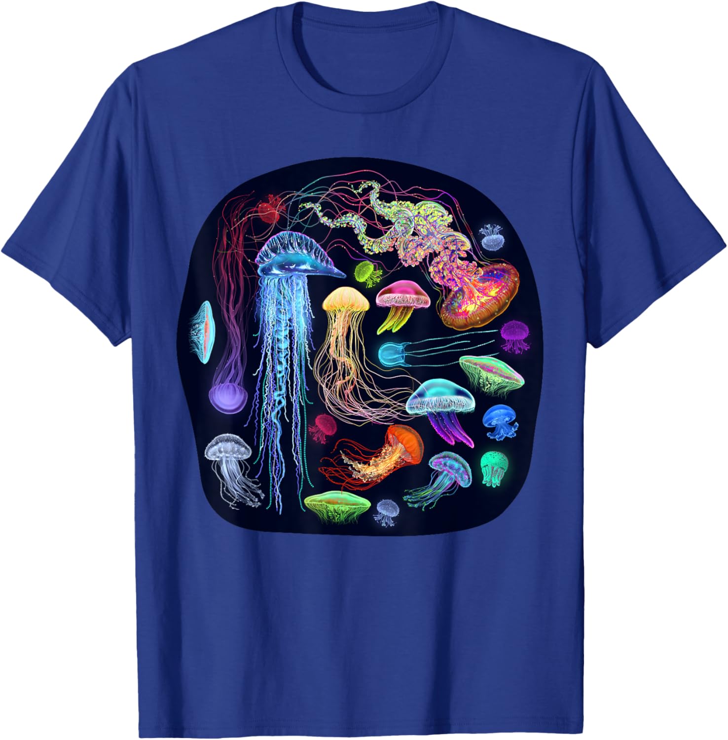 Dzydaria Bioluminescent glowing jellyfish, sea creatures, version II , Small T-Shirt - T-Shirt | Royal