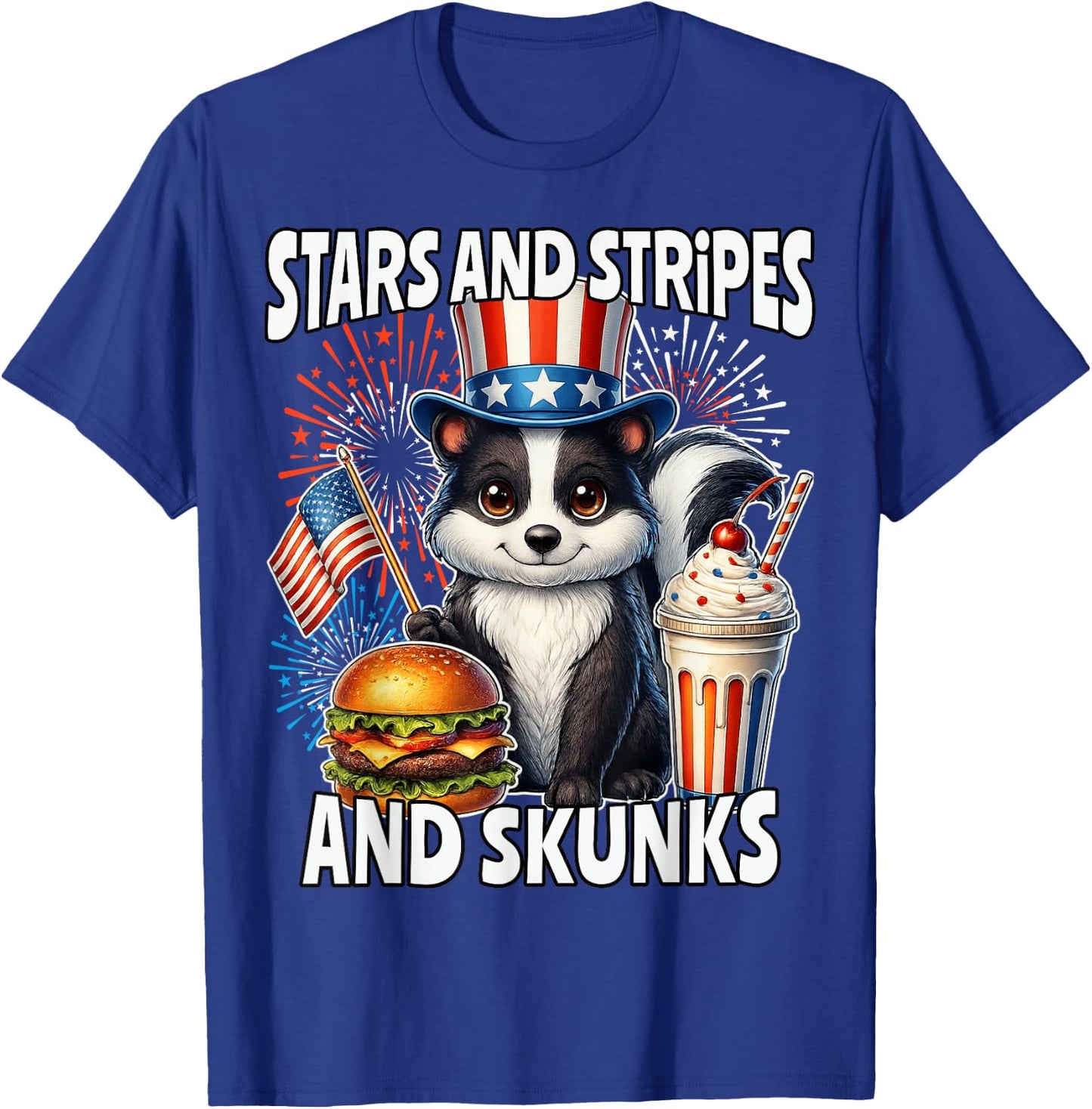 Skunk 4th of July American Skunk 250 T-Shirt - T-Shirt | Royal