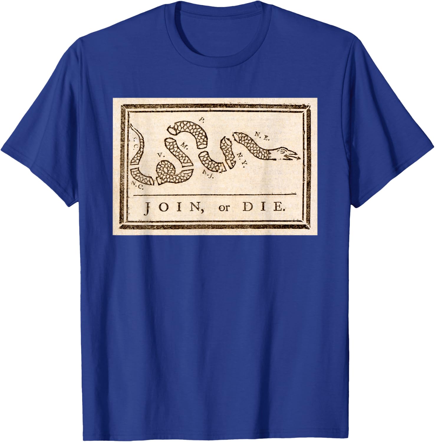 Join Or Die Snake - US History T-Shirt - T-Shirt | Royal