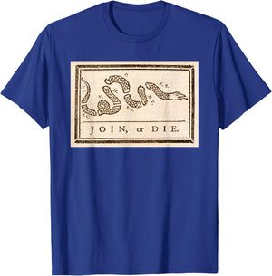 Join Or Die Snake - US History T-Shirt - T-Shirt | Royal